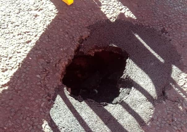 The sink hole in Ocean Road.