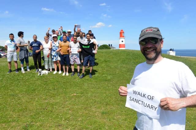 Reverend Chris Howson and Sunderland City of Sanctuary awareness walk