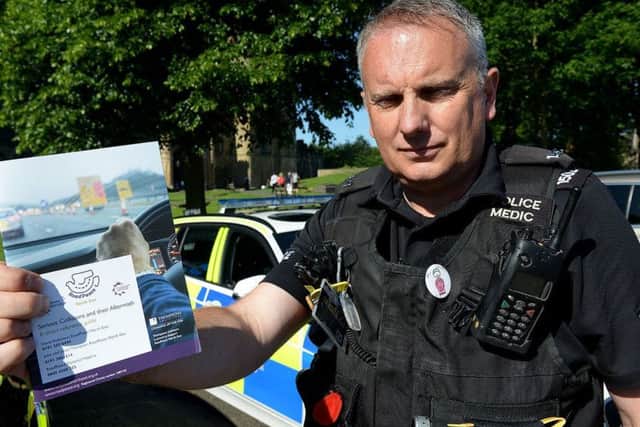 PC Damian Stevens of Durham Constabulary at the launch of the RoadPeace North East booklet.