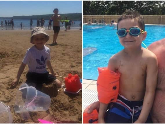 Bradley Lowery on holiday in Scarborough.