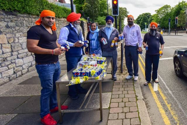 Sunderland Sikhs hand out cold drinks to celebrate Chabeel Day.