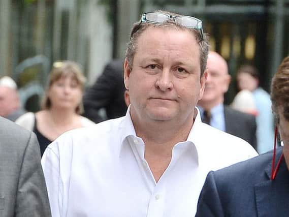 Newcastle United owner and Sports Direct boss Mike Ashley arrives at the High Court in London, where he faces a dispute with finance expert, Jeffrey Blue. Pic: John Stillwell.PA Wire.