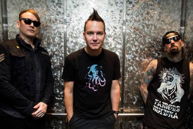 Blink 182 from left, Matt Skiba, Mark Hoppus and Travis Barker. Picture: JustWillieT
