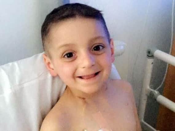 Bradley Lowery, pictured as he underwent treatment.