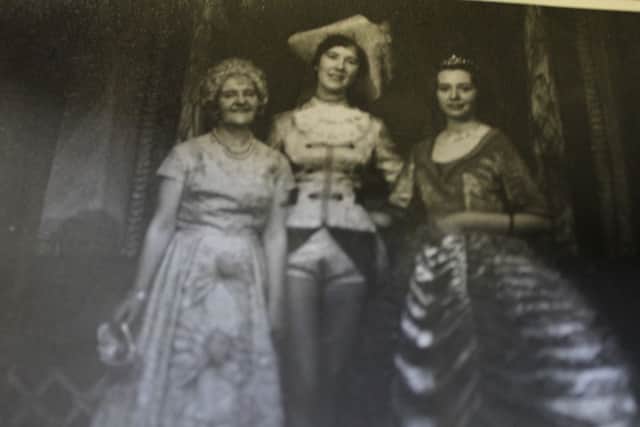 Photo of the mystery lady (left) and two other actresses. This is the photo that has the four ladies names written on the back.
