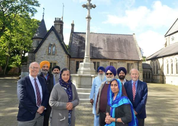 Restored WW1 cenotaph helped by the Sikh community, councillors Michael Dixon and Peter Wood