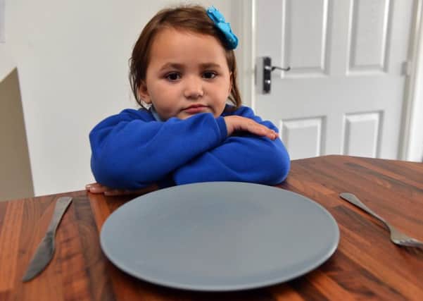 Maddison Wood, six, who has a nut allergy, is one of the children who have had their school meals suspended.