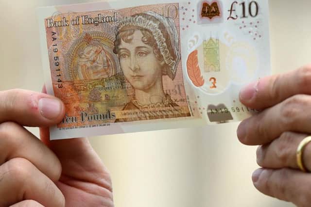 The new 10 note features Jane Austen.