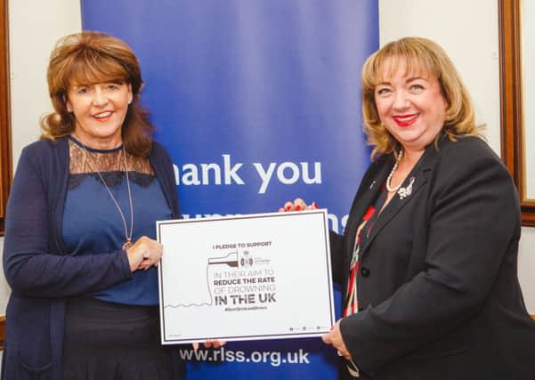 RLSS UKs director of communications and public affairs Vicki Hartley-Kite with Sharon Hodgson MP.
