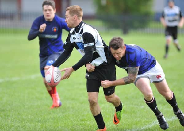 Houghton RFC (black) take on Chester-le-Street at Dairy Lane on Saturday
