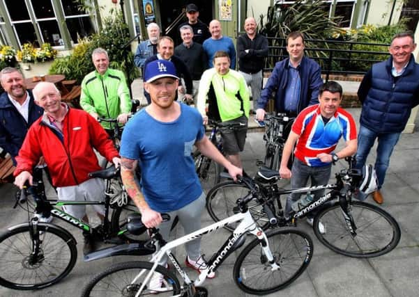 Ian Smith (far left) and some of the other members of The Chesters' Charity, before one of their fundraising bike rides.