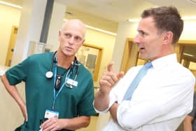 Sunderland Royal Hospital care consultant Chris Phillips with secretary of state for health Jeremy Hunt.