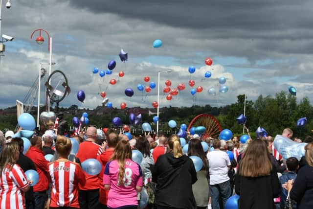 Balloon release in memory of Bradley Lowery at the Stadium of Light.