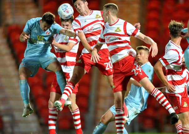 Sunderland in action during their Checkatrade Trophy tie against Doncaster.
