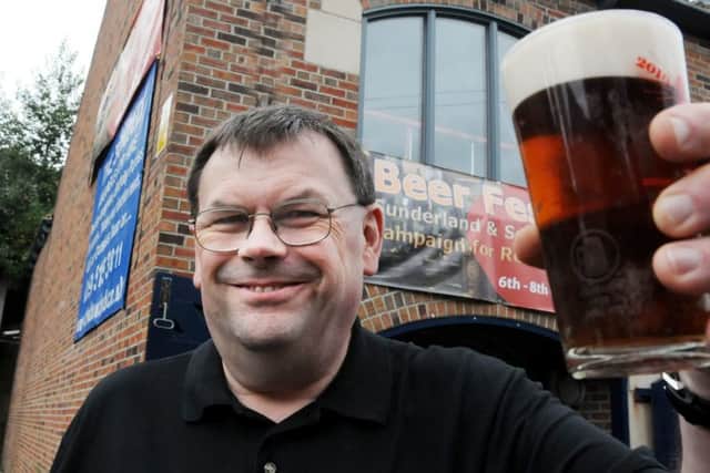 Sunderland and South Shields Camra chairman Michael Wynne promotes a previous festival..