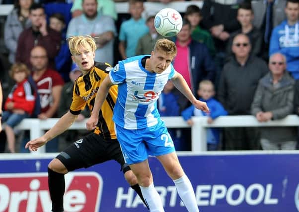 Michael Ledger in action for Hartlepool United.