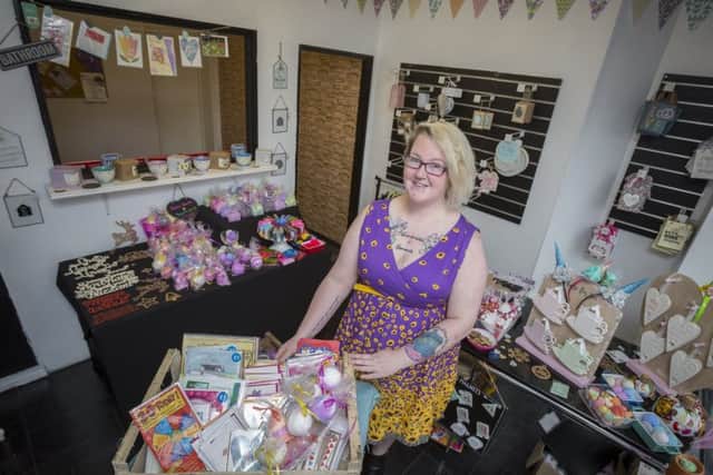 Rachel Lowe at her shop Rock Paper Bears in Sunderland