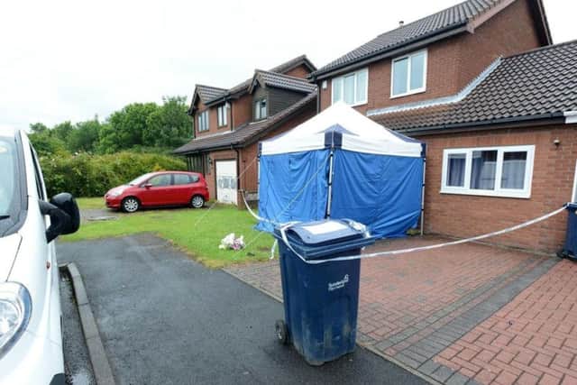 The scene of Julie Parkin's murder in Kirkwall Close, Sunderland.