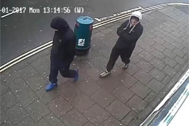 Rikki Ward and Paul Rowntree pictured on CCTV at the time of the robbery.