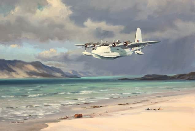 A painting of a Sunderland flying boat, courtesy of its creator Denis Pannett.