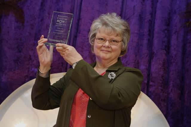 Muriel with her Lifetime Achievement Award.