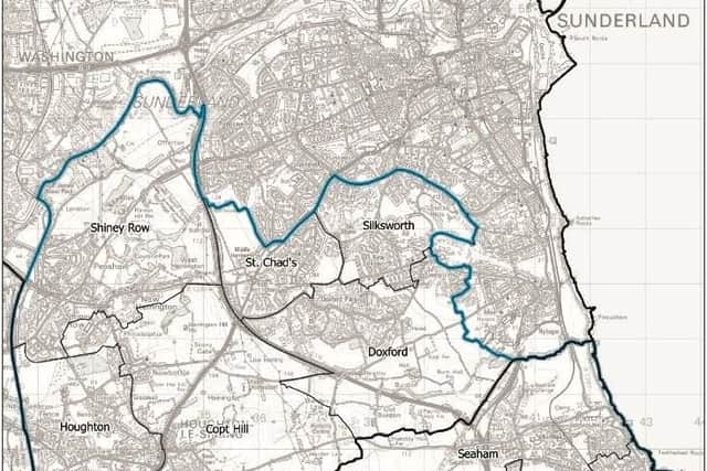How the Houghton and Seaham constituency would look under the proposals.