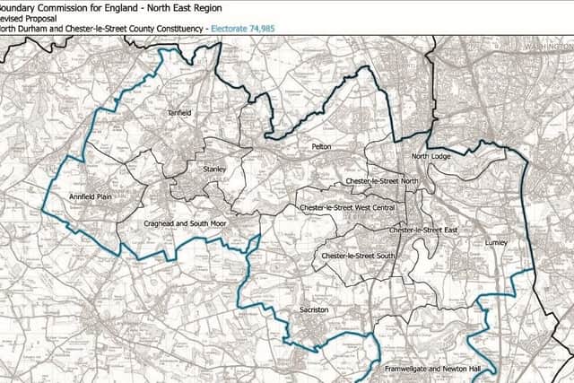 How the North Durham and Chester-le-Street constituency would look under the proposals.