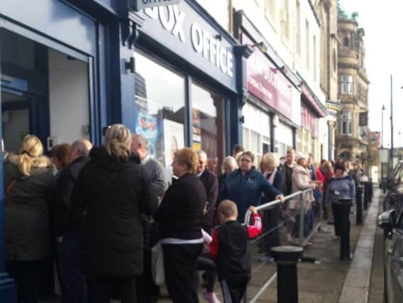 Fans queue up to buy tickets for Gary Barlow's Sunderland Empire concerts at the venue's box office. Pic courtesy of BBC Newcastle.