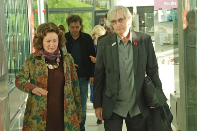 University of Sunderland Vice Chancellor Shirley Atkinson (left) welcomes Phil Redmond, chair of the 2021 City of Culture judging panel, to the National Glass Centre