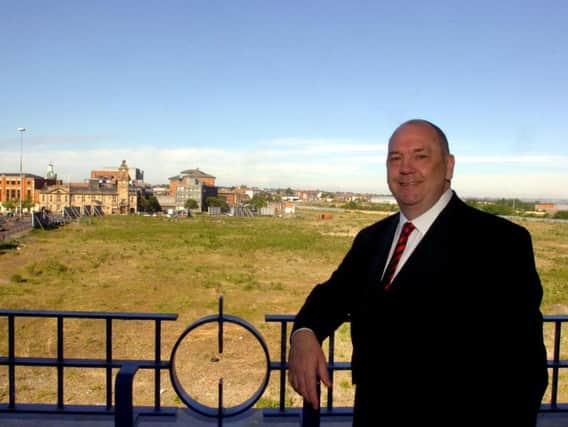 Paul Watson posing next to the Vaux site in 2016. Seeing the land transferred to the council and work start was one of the successes of his leadership