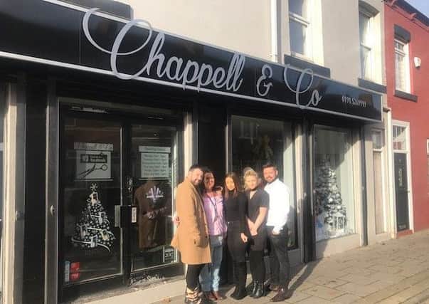 From left, Shaun Chappell, co-owner, Kay Thompson, assistant support worker at Changing Lives, Marine Barrass and Amie-Beth Walker, both staff at the salon and Richard Chappell, co-owner.