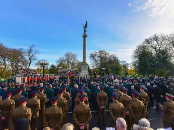 Sunderland Remembrance Parade and Service 2016 at the war memorial on Burdon Road.