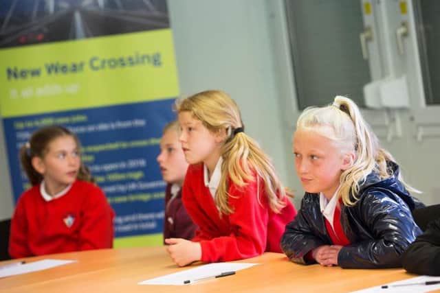 Pupils from Diamond Hall Junior Academy in Sunderland enjoyed a lesson with a difference when they visited the site of the New Wear Crossing.