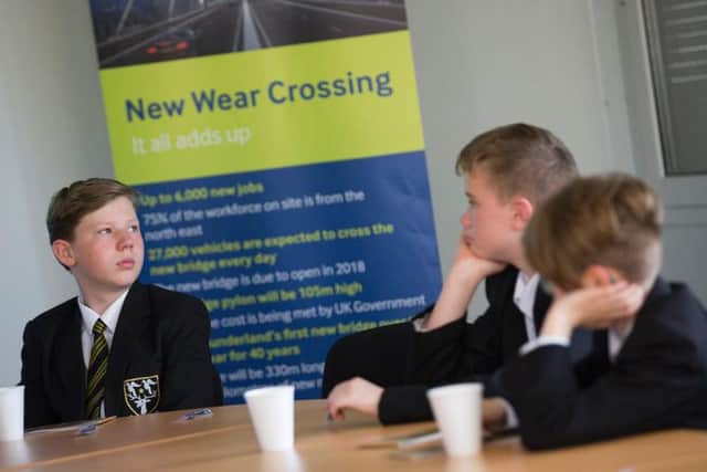 Students from St Aidans Academy learned about the benefits the new bridge will bring and the different careers and skills involved in its construction.