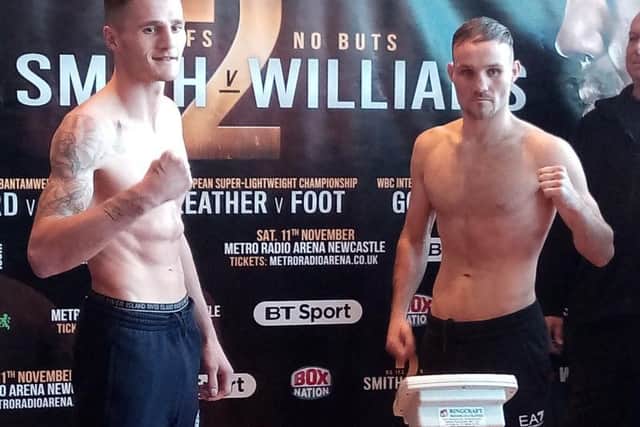 Josh Leather and Glenn Foot comes face to face at the weigh in