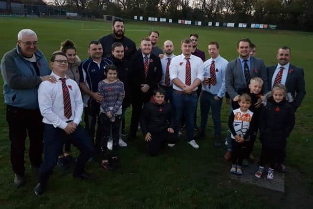 Seaham Rugby Club hold a minute's silence at yesterday's mini rugby matches