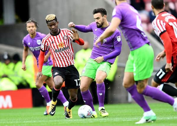 Didier Ndong in action for Sunderland against Bristol City.