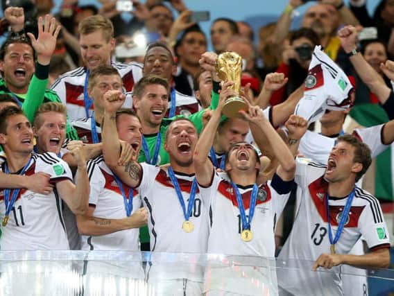 Germany celebrate winning the 2014 World Cup in Brazil.