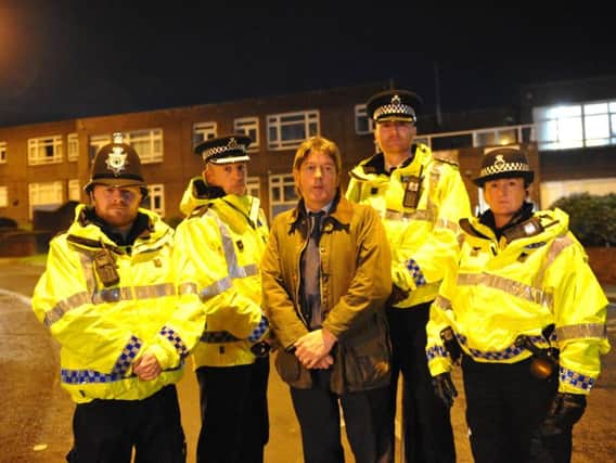 Police and council officers on patrol in Southwick recently.