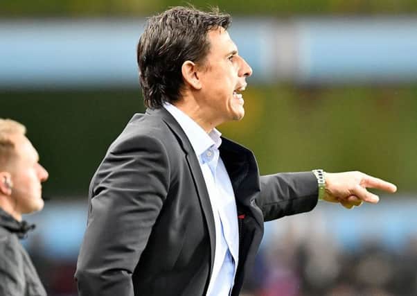 Chris Coleman issues instructions at Villa Park on Tuesday. Picture by Frank Reid