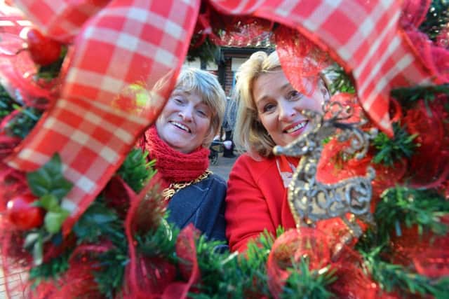 Park Lane Christmas market launch. From left  Mayor of Sunderland Councillor Doris MacKnight with Sunderland Bid's Sharon Appleby