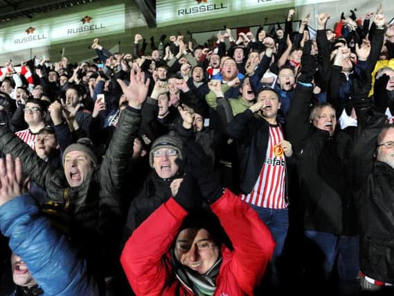 Sunderland fans celebrate.