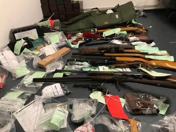 Guns handed in to Durham Police.