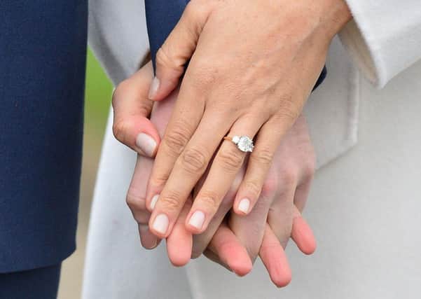 Meghan's engagement ring. PIC: PA