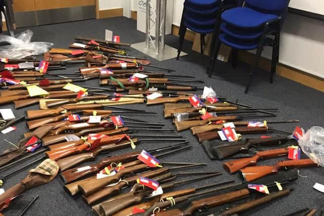 Weapons handed in to Northumbria Police in a two-week firearm surrender.