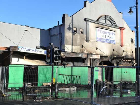 The former bingo hall after February's fire.