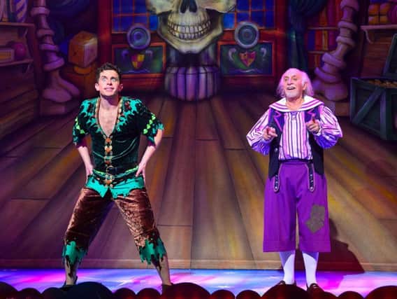 Danny Adams as Peter Pan with Clive Webb as Smee.
