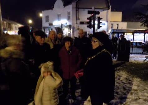 Crowds turned out in force to see the lighs switched on in Fulwell.