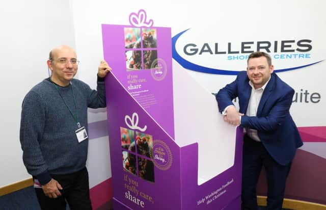 Pictured left to right: Andrew Hoseason, project manager at Washington Foodbank with David McNee, centre manager at the Galleries Shopping Centre.