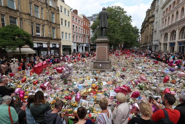 Tributes in Manchester to those who lost their lives in the attack.
